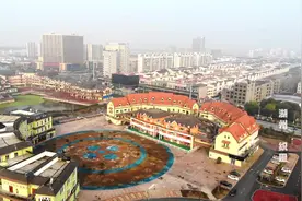 航拍浙江湖州织里镇城区，湖州经济第一大镇，中国童装之都