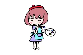 小画家简笔画可爱小女孩正在画水彩画简笔画教程儿童学画画美术课视频封面