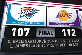 【官方集锦】雷霆107-112湖人 詹姆斯三双再创历史 湖人豪取5连胜视频封面