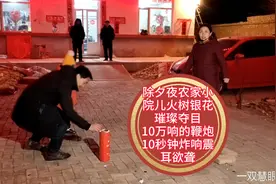 除夕夜，内蒙农家小院烟花璀璨夺目，10万响鞭炮瞬间炸响震耳欲聋