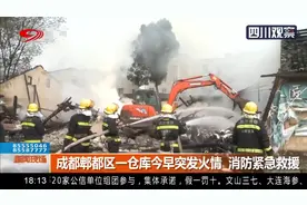 浓烟滚滚！成都郫都区一仓库今早突发火情，消防紧急救援视频封面
