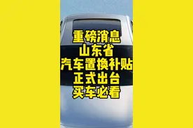 山东的省补出台啦，跟去年完全一致。#购车补贴 #国产新能源还能怎么卷 #新能源知识科普 #新能源汽车 #山东省以旧换新视频封面