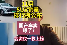 11月SUV销量榜前十公布！事实证明大家都有钱？#汽车销量排行榜