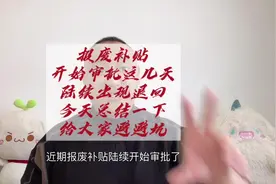 2025年报废补贴陆续开始审批了，也暴露出很多人被退回的条件