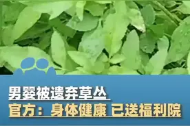 环卫工在草丛里发现弃婴，身上还连着脐带，被蚊虫叮咬，环卫工阿姨直接脱下马甲包裹图片